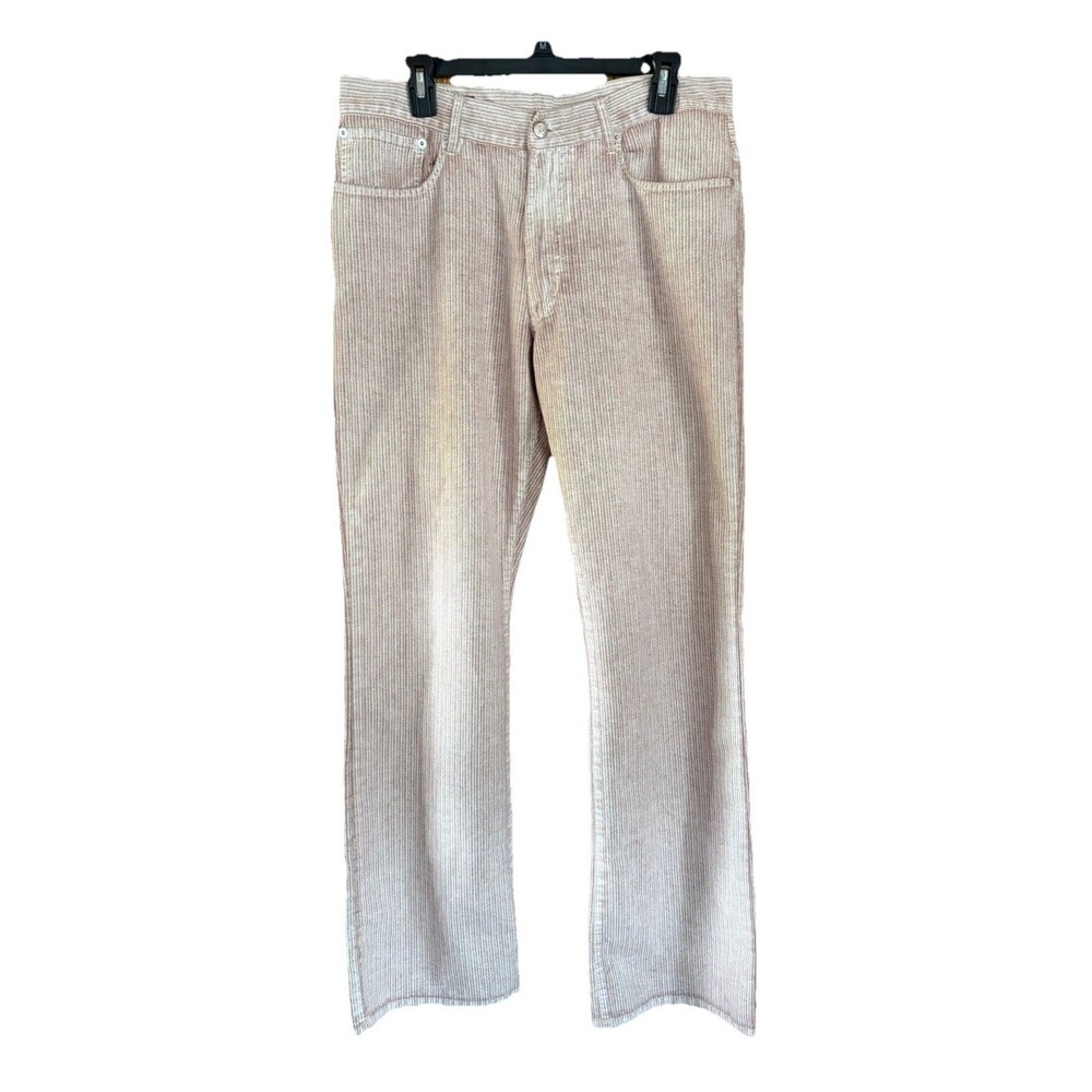 MARLBORO CLASSICS  All Cotton  Pants Striped Slight Flare Men Size W34 L34 Reg